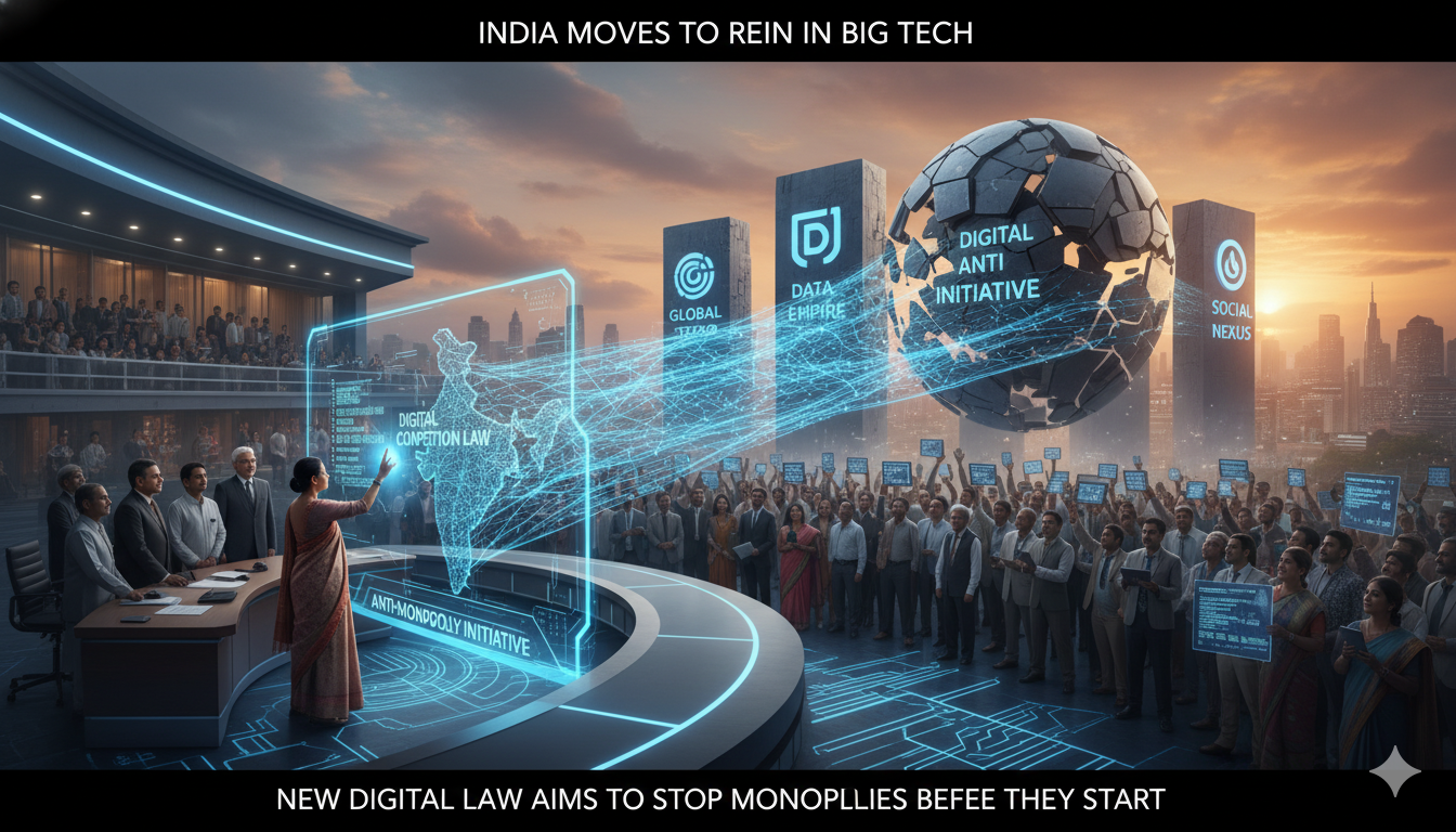 Indian government announces new digital law to regulate Big Tech monopolies