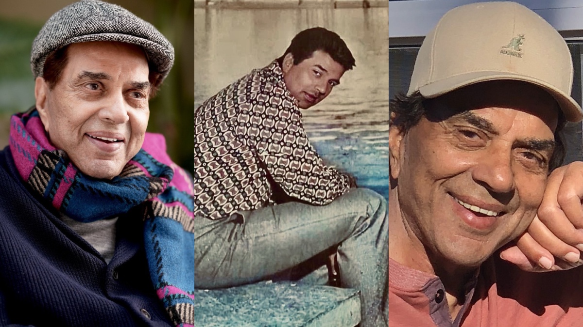 Bollywood veteran Dharmendra smiling in a classic portrait as fans mourn his passing