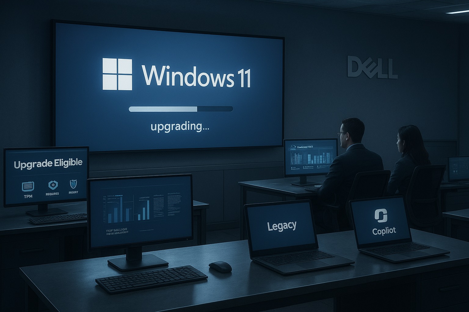 Windows 11 upgrade screen on a laptop as users stick to Windows 10