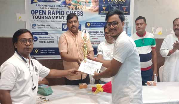 ओपन रैपिड शतरंज टूर्नामेंट 2026 में मनदीप मुखी बने चैंपियन